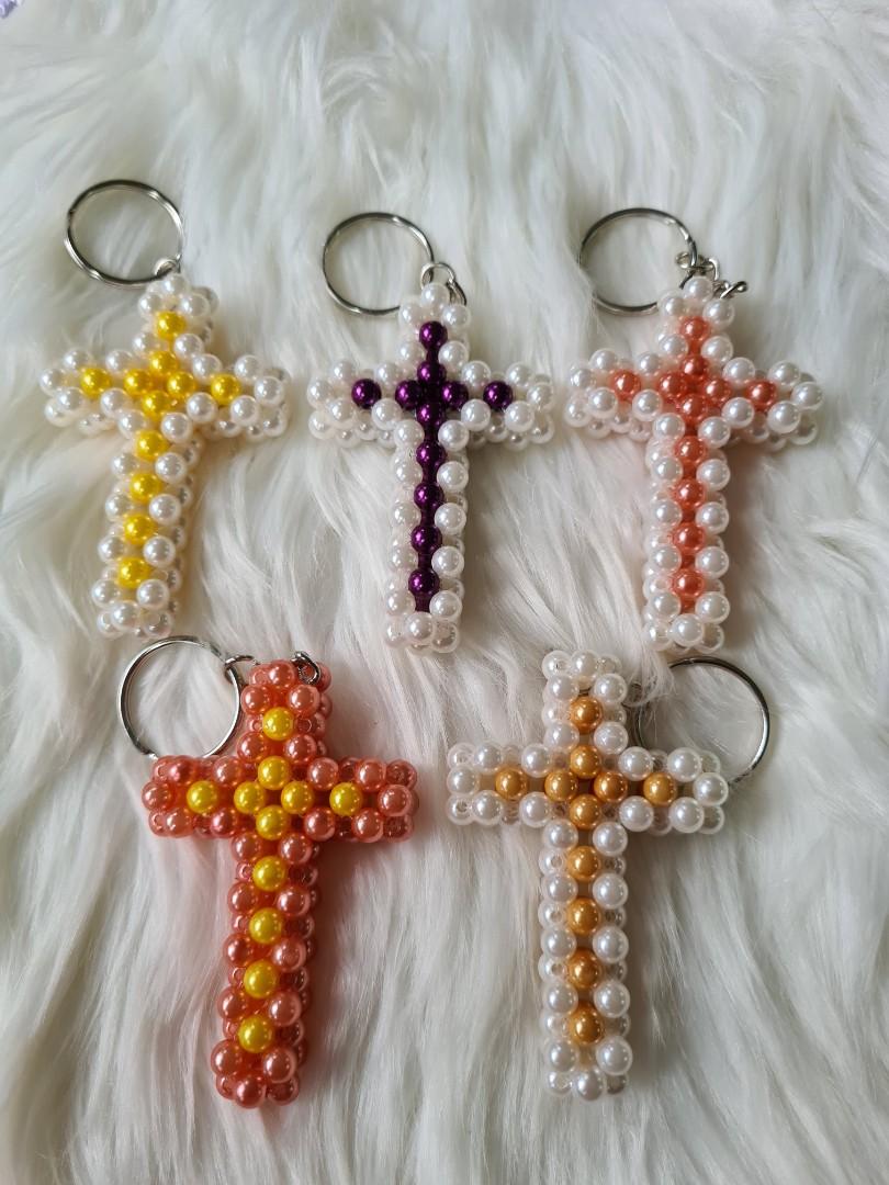 Beaded cross keychain new arrivals