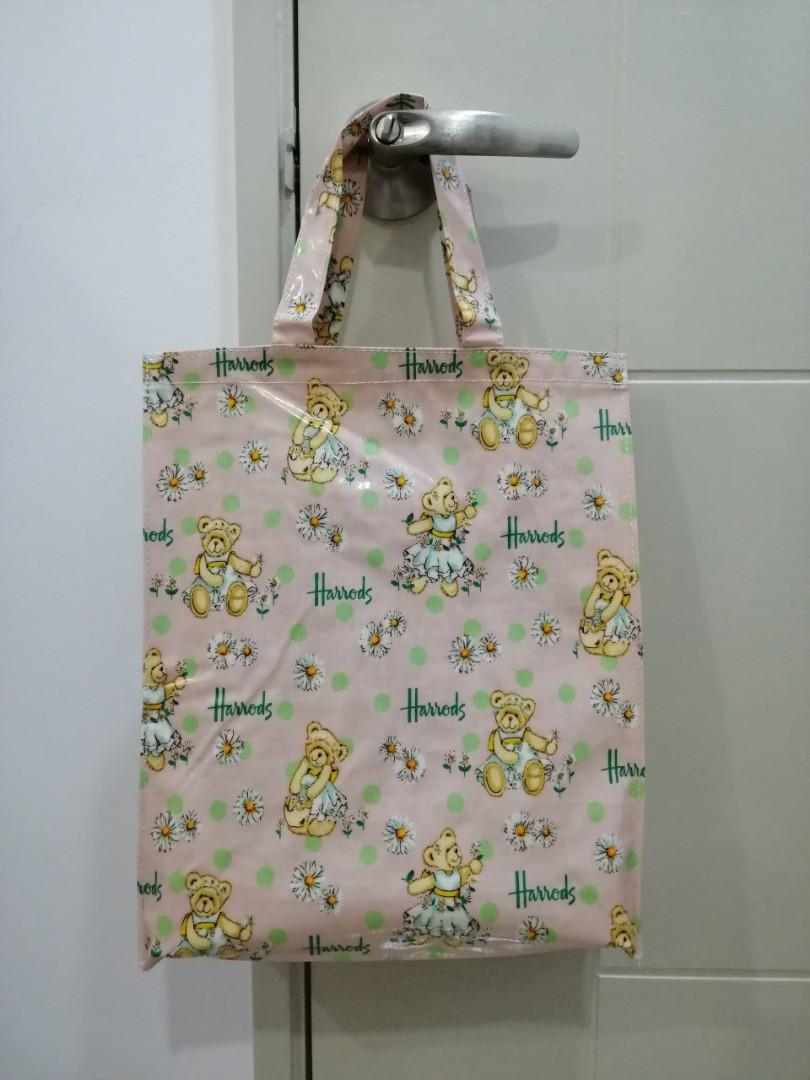 SALES Harrods Pink Flower Bear Tote Bag