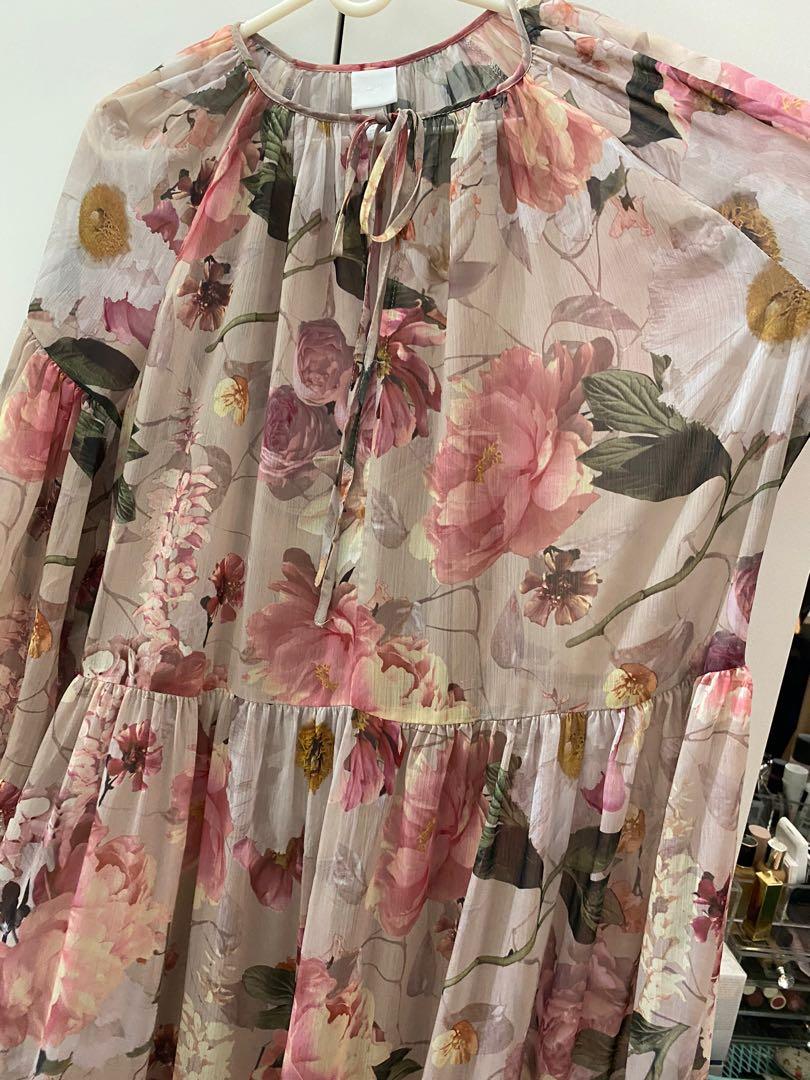 H&m chiffon floral dress sale