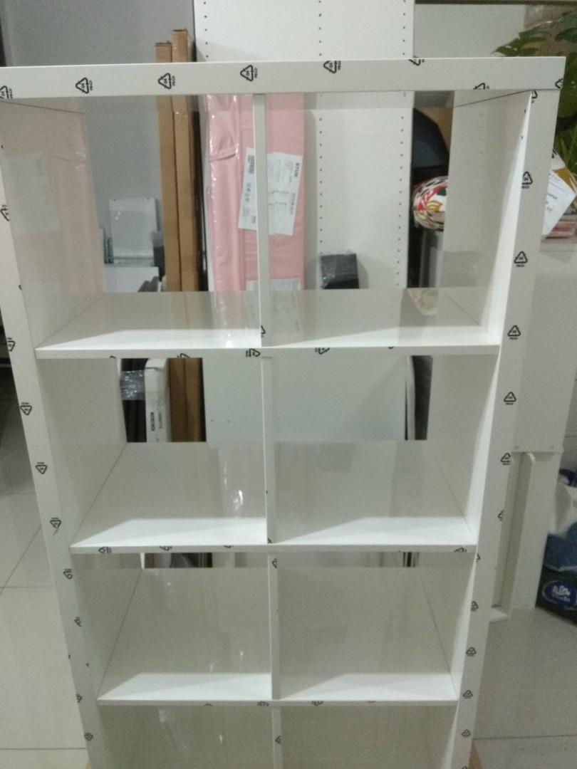 Ikea KALLAX 8 holes GLOSSY WHITE, Furniture & Home Living, Furniture,  Shelves, Cabinets & Racks on Carousell