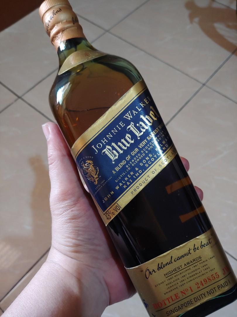 Johnny Walker Blue Label old stock tanpa box, Makanan ...