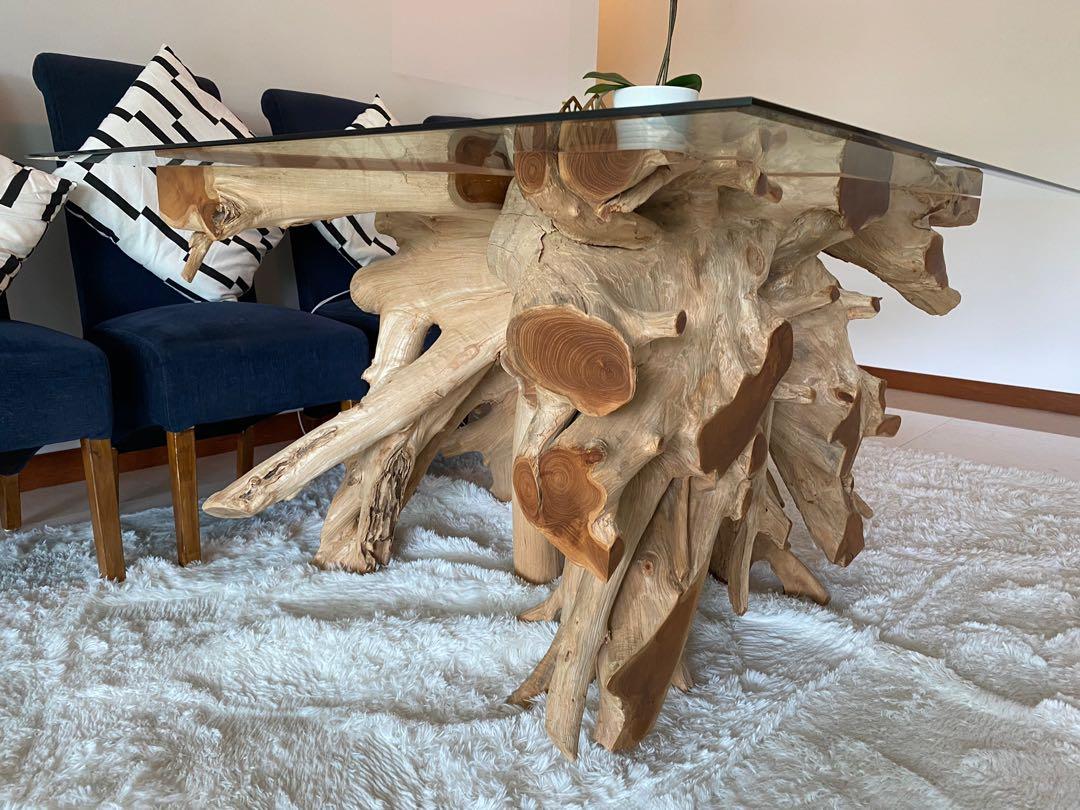 rubber tree dining room table