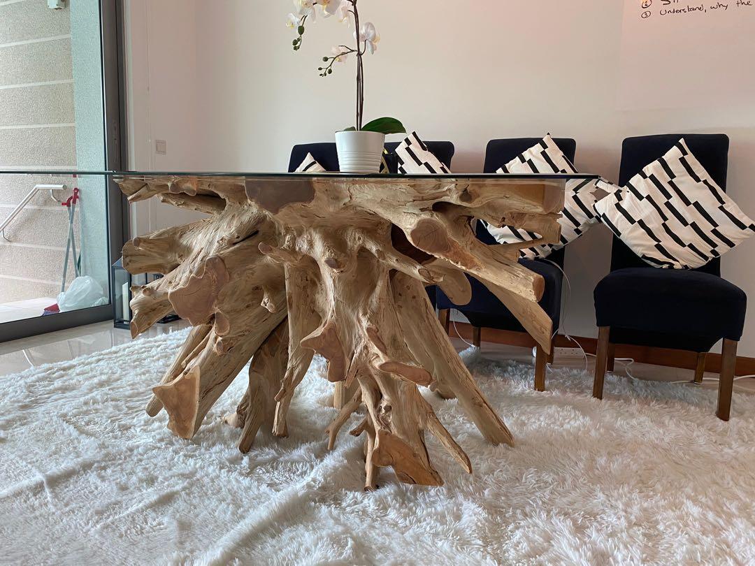 * Reduced* Half Price Large Tree Root Dining Table 6 seater very