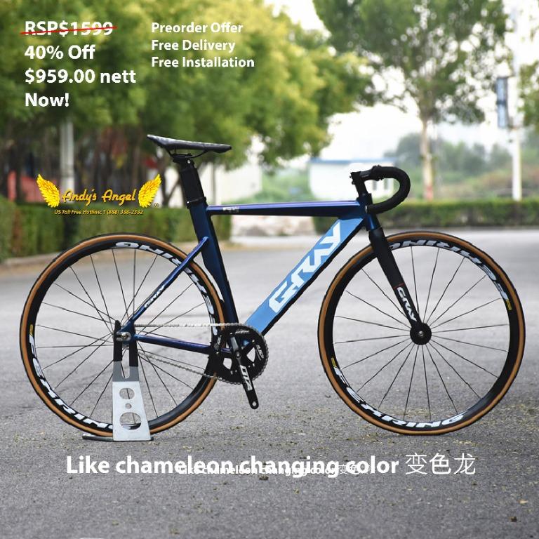 Fixie Road Bike Light Weight Gray Fixed Gear BIKE 48CM 52CM 55cm