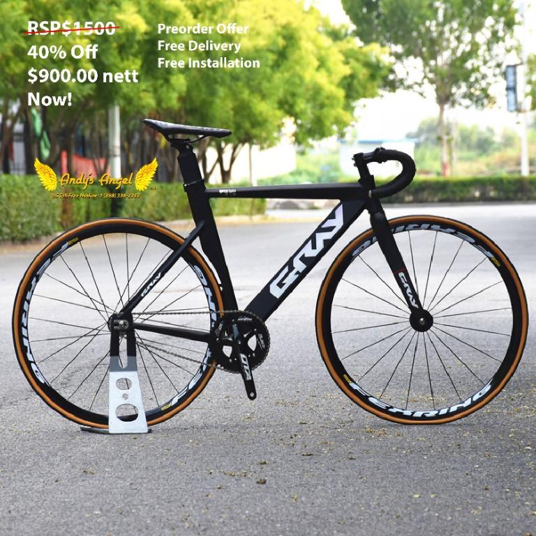 Fixie Road Bike Light Weight Gray Fixed Gear BIKE 48CM 52CM 55cm Single Speed Bike Aluminium Alloy Frame Track Bicycle 700C 3 4 spokes Racing Wheel V