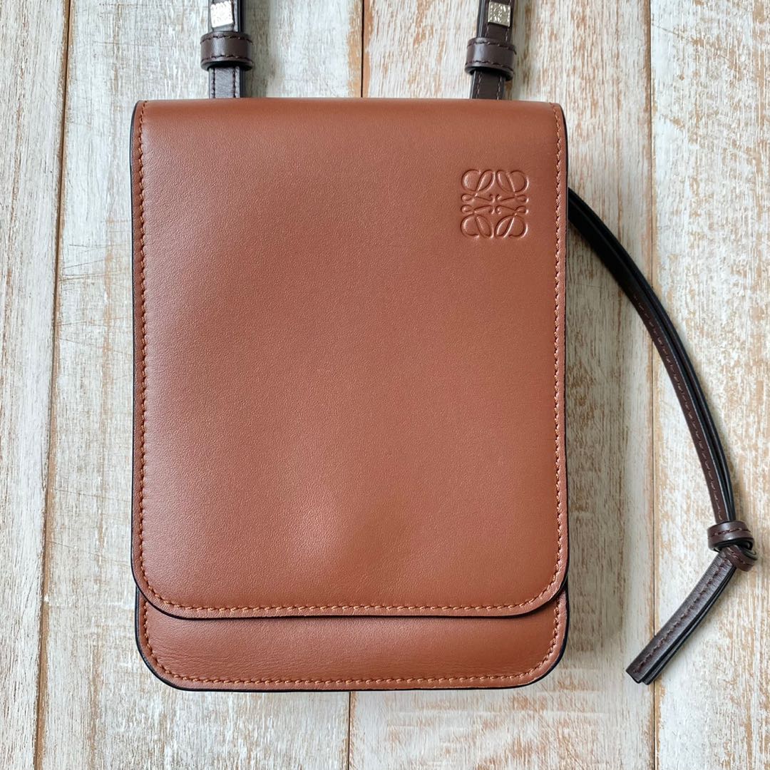 Loewe Gusset Flat Crossbody Bag in Tan Men s Fashion Bags Sling
