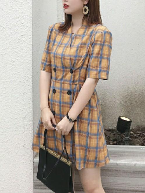 checkered blazer dress