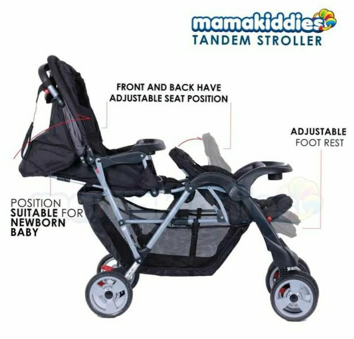 mamakiddies tandem twin stroller