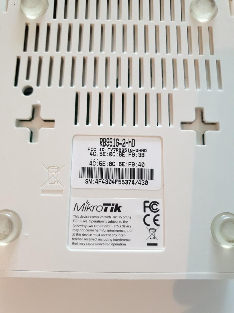 Mikrotik RB951G-2HND router, Computers & Tech, Parts & Accessories ...