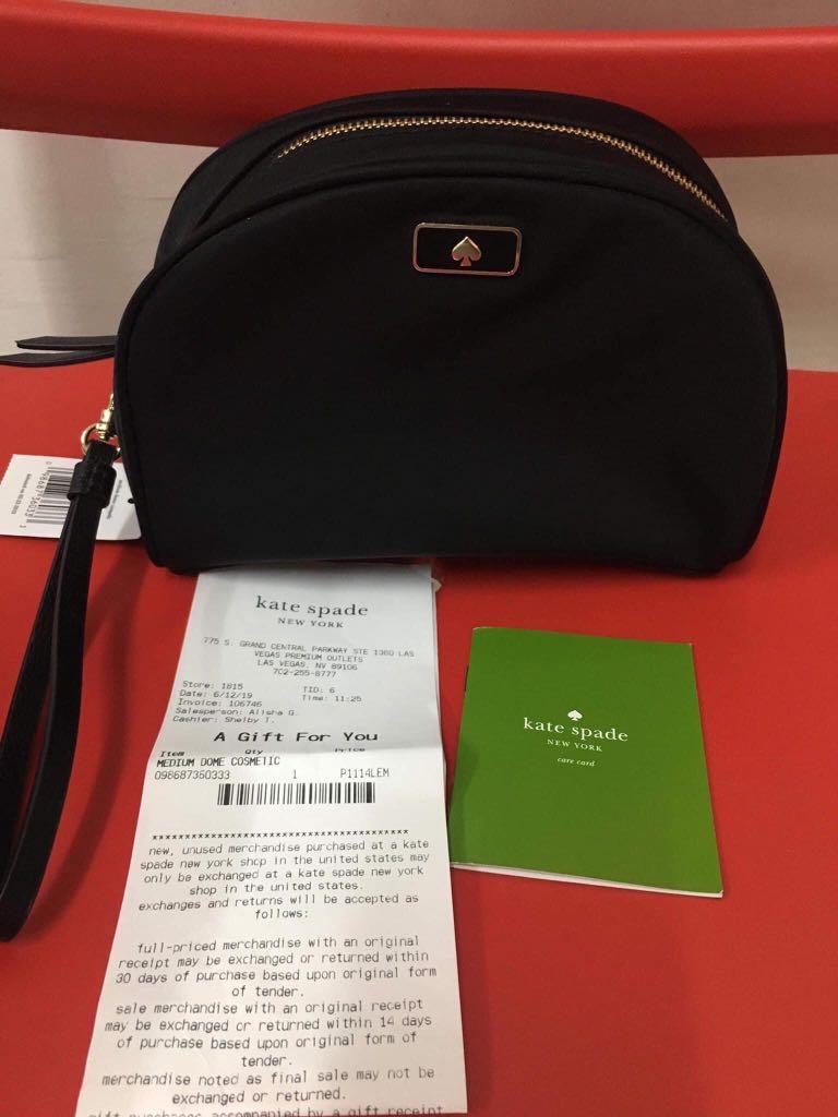 NWT Kate Spade Dawn Medium Dome Cosmetic in Black, Luxury, Bags & Wallets  on Carousell