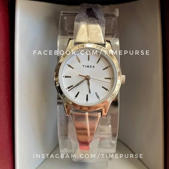 Timex women's stretch top bangle crisscross 25mm watch