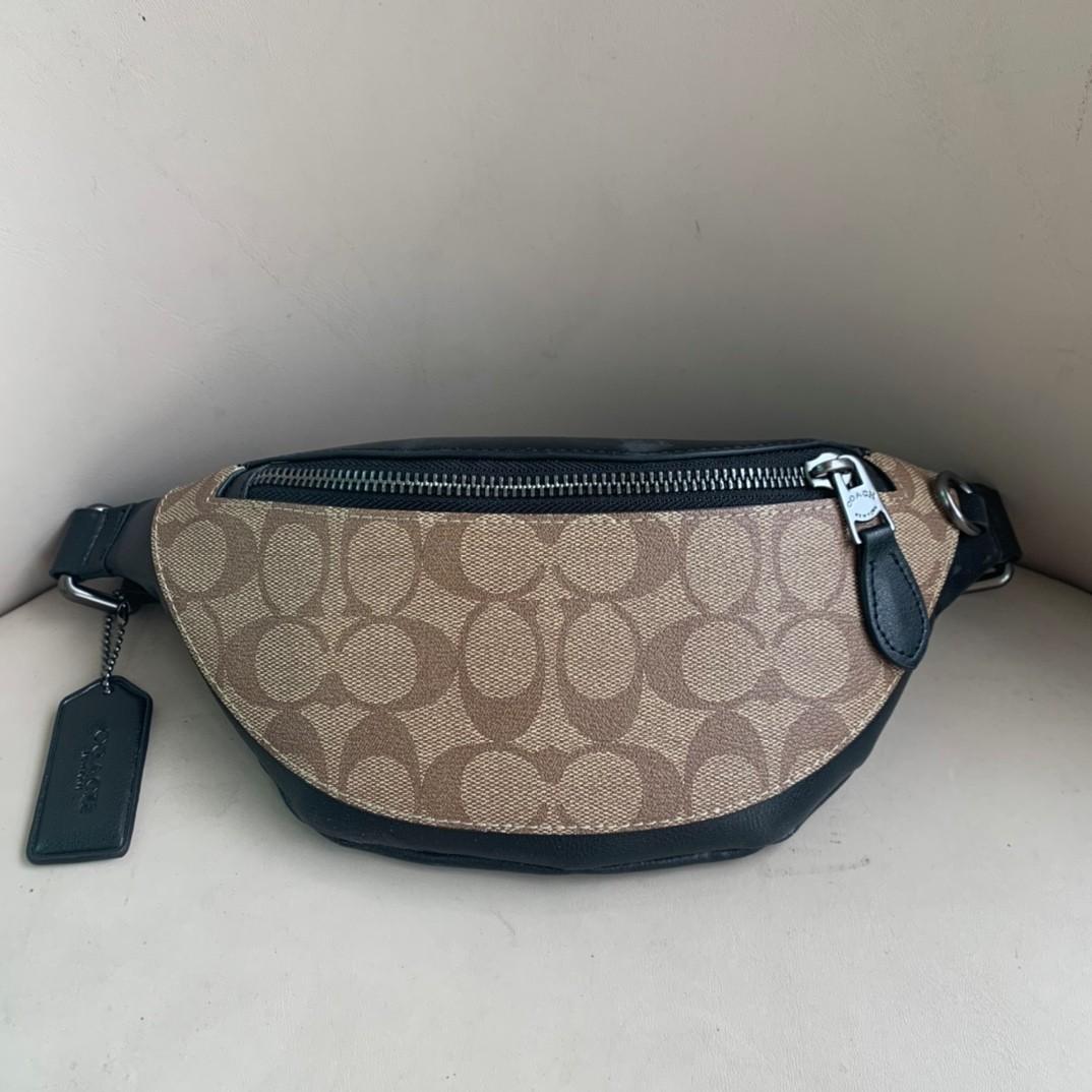 Original coach 84711 chest bag monogram belt bag brown