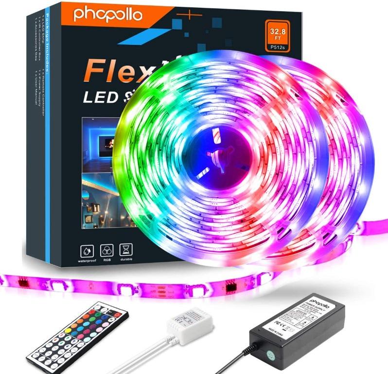 PHOPOLLO LED Strip Lights 5050 Color Changing 600LEDs 32.8ft