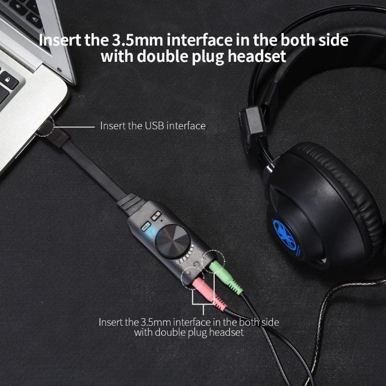 PLEXTONE GS3 Sound Card Virtual 7.1-Channel USB Adapter External GS3 ...