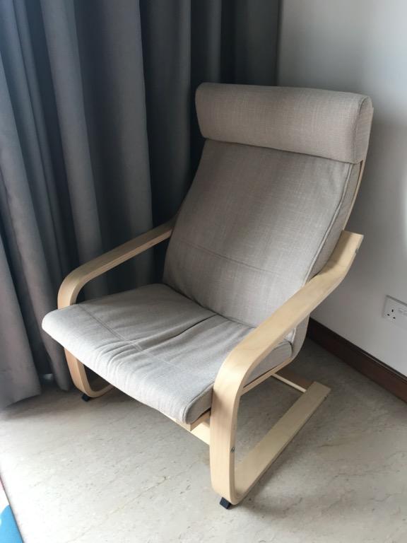 Poang Armchair Ikea In Birch Veneer Hillared Beige Furniture Tables Chairs On Carousell