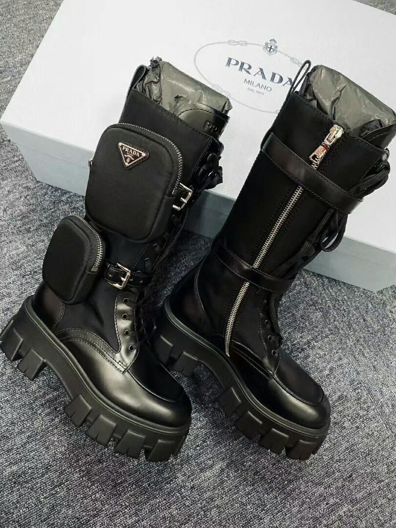 Prada Black Boots, Women's Fashion 