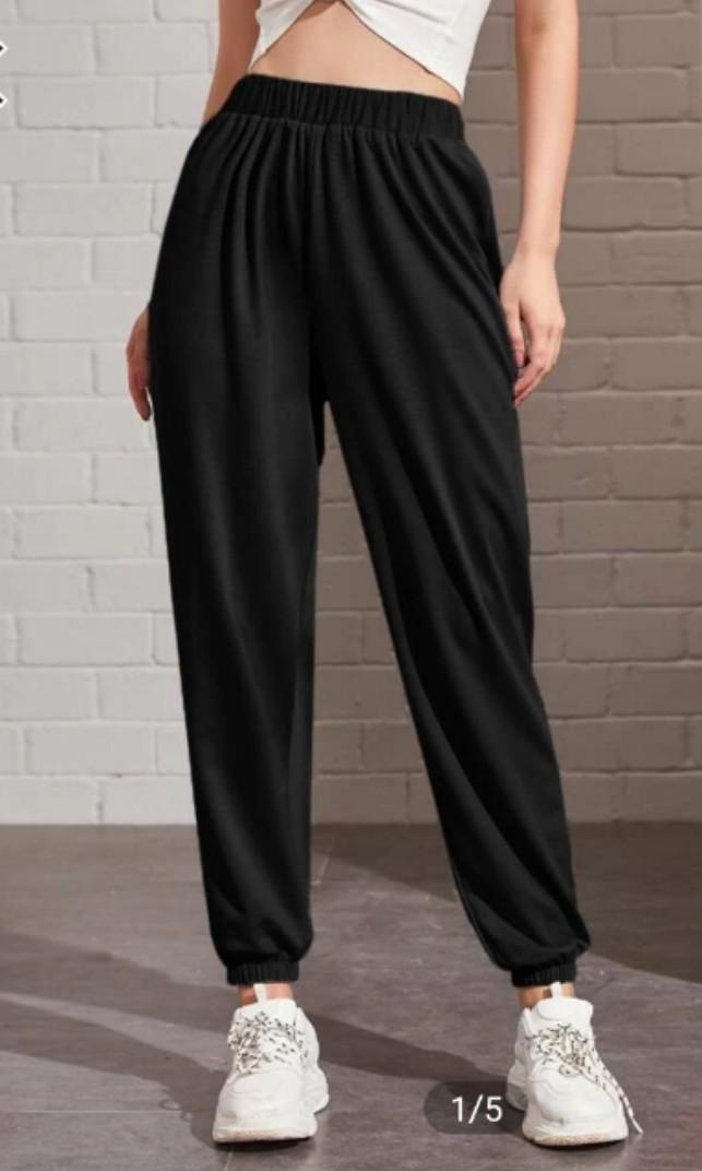 Black sweatpants shein sales