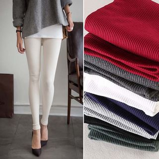 【Pre-order】S/L Trendy Women's Winter Rib Leggings Pants Tights (7 color) Women's Ribbed High-Elastic Nine-Part Base Pants Wearable Outside (7 colors available)64233028189187110
