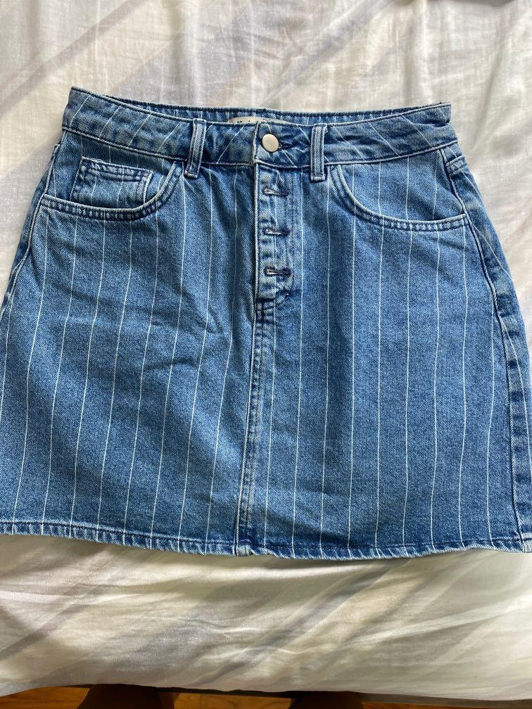 Striped denim skirt Clearance