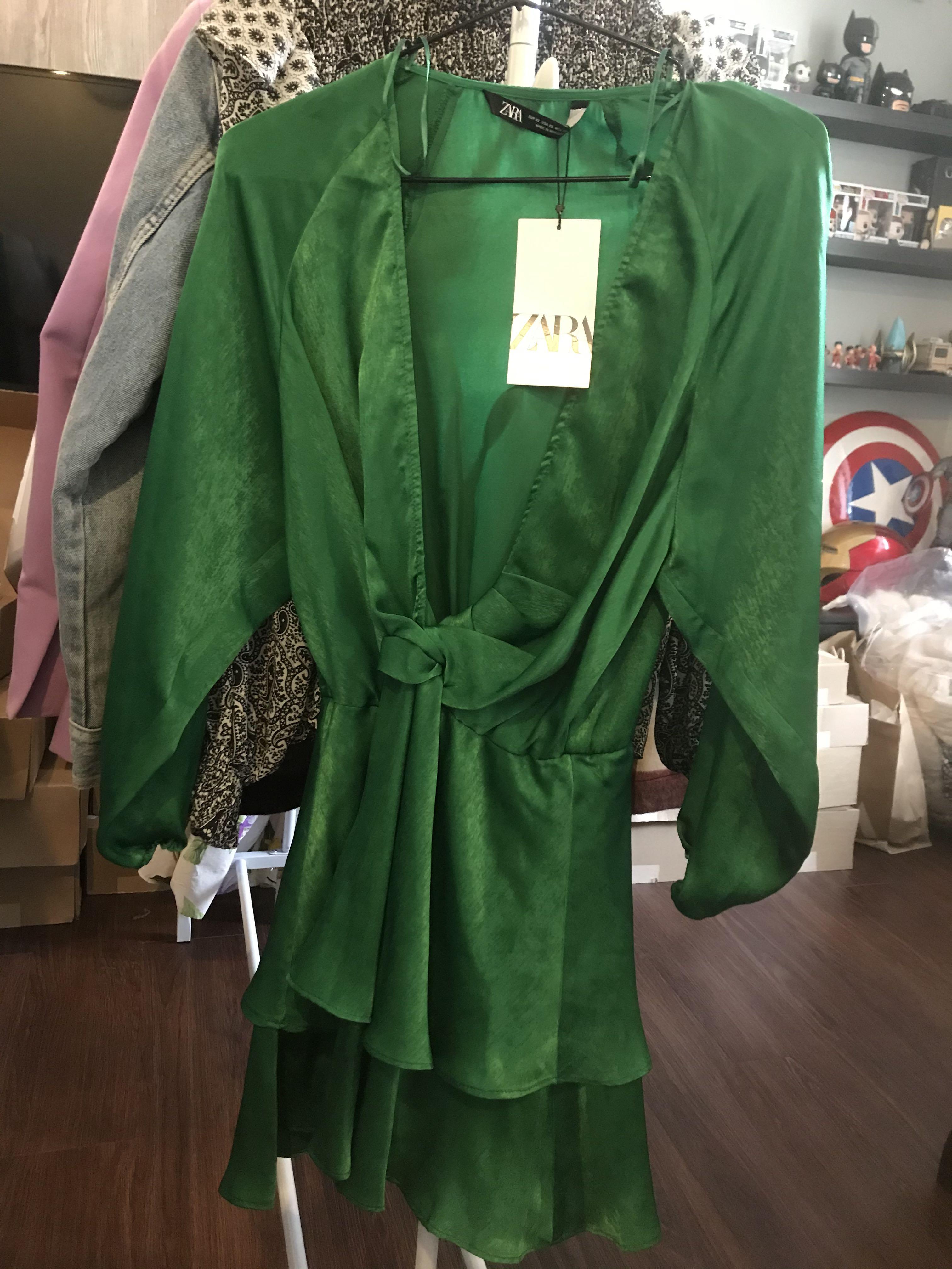 Super SALE Zara Dress Green, Women's 