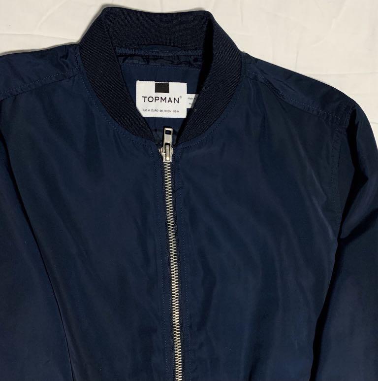 Topman navy bomber jacket sale