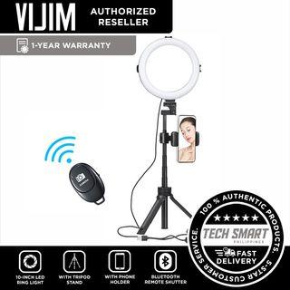 ULANZI VIJIM 10” LED Ring Light with Tripod Stand Adjustable & Phone Holder, Bluetooth Remote Shutter for Makeup/Live Stream/YouTube Video/Photography, Compatible with iOS/Android
