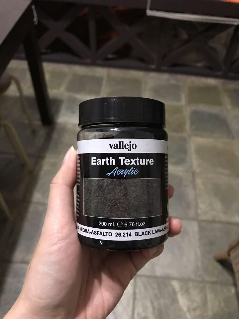 Vallejo Earth Texture Acrylic Paint (Black Lava Asphalt), Hobbies & Toys,  Stationery & Craft, Craft Supplies & Tools on Carousell