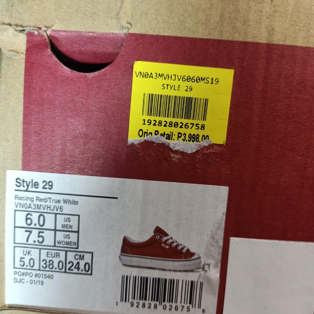 vans style 29 red