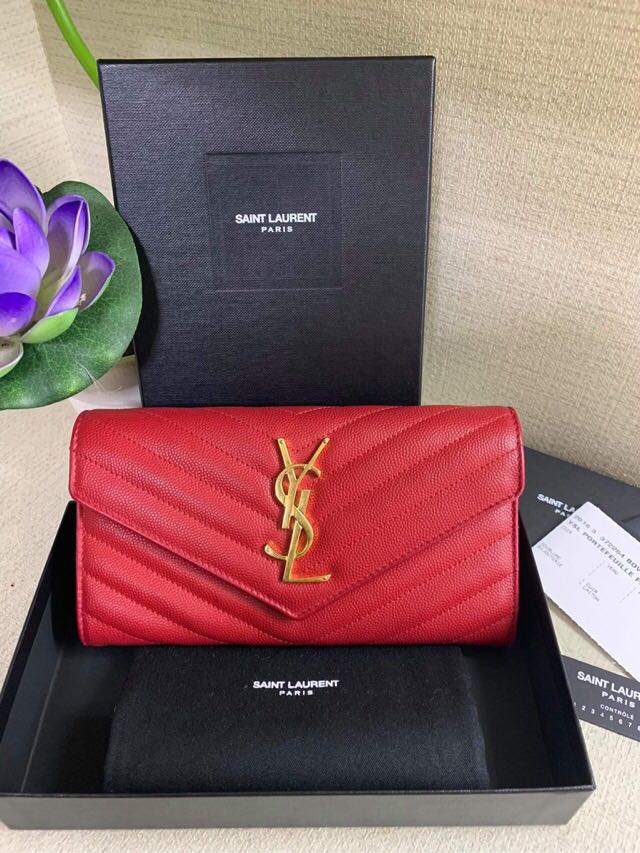 Red saint laurent wallet cheap
