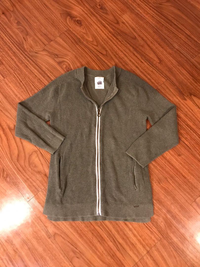 olive green cardigan sweater