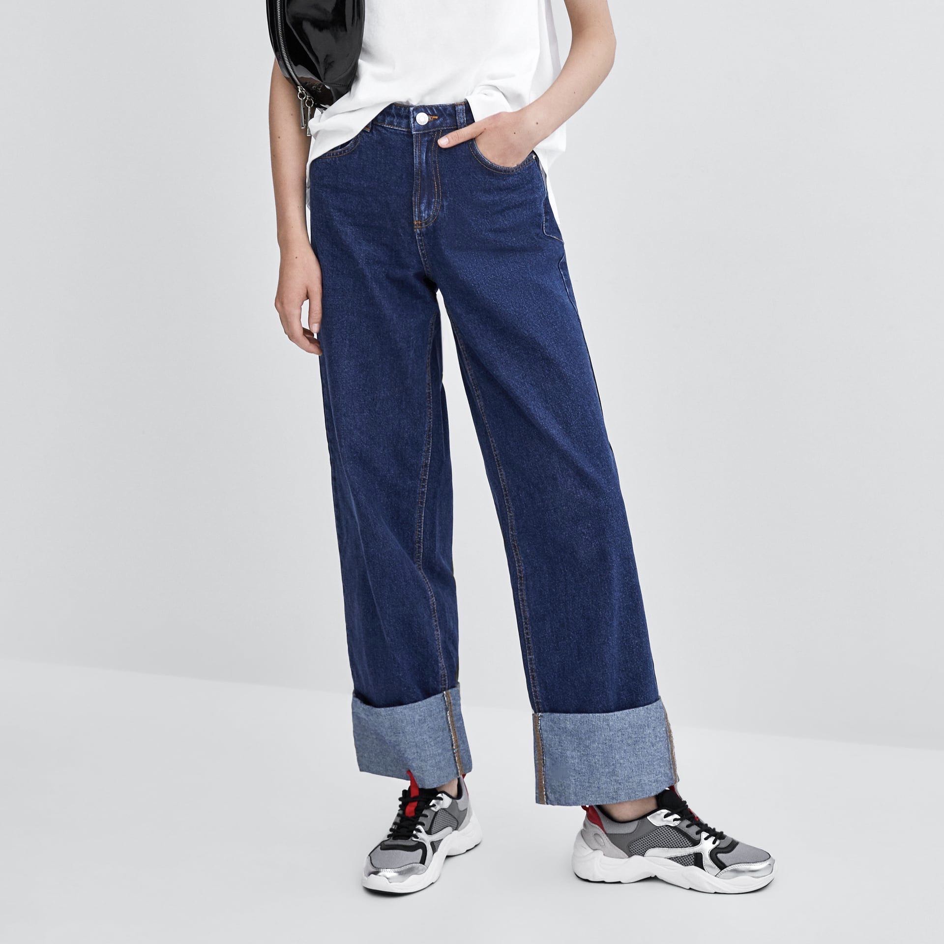 zara wide leg turn up jeans