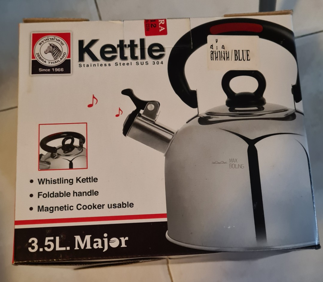 Zebra 3.5L Major Stainless steel Whistling Kettle, Home Appliances, Kitchenware on Carousell