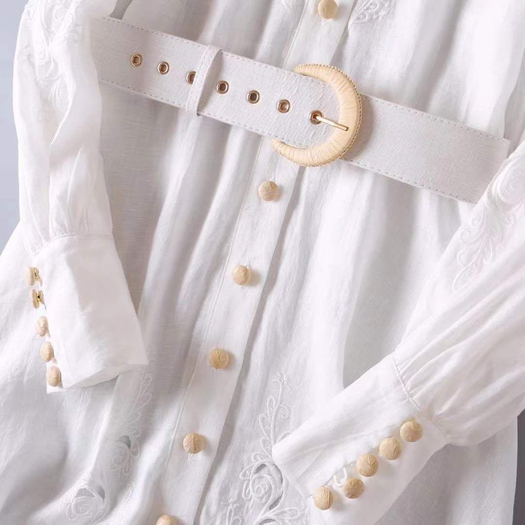 Zimmermann Peggy Embroidery Maxi white Linen Dress, Women's Fashion ...