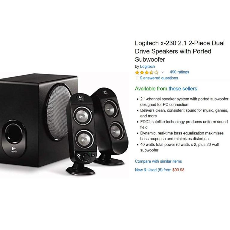 A Good Logitech Speaker With Subwoofer Electronics Audio On Carousell