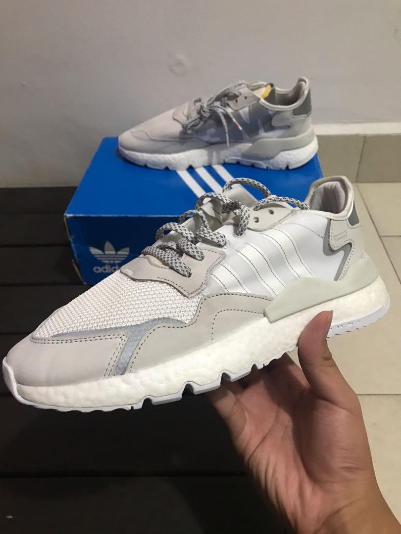 Adidas Nite Jogger 3M White Men s Fashion Footwear Sneakers on Carousell