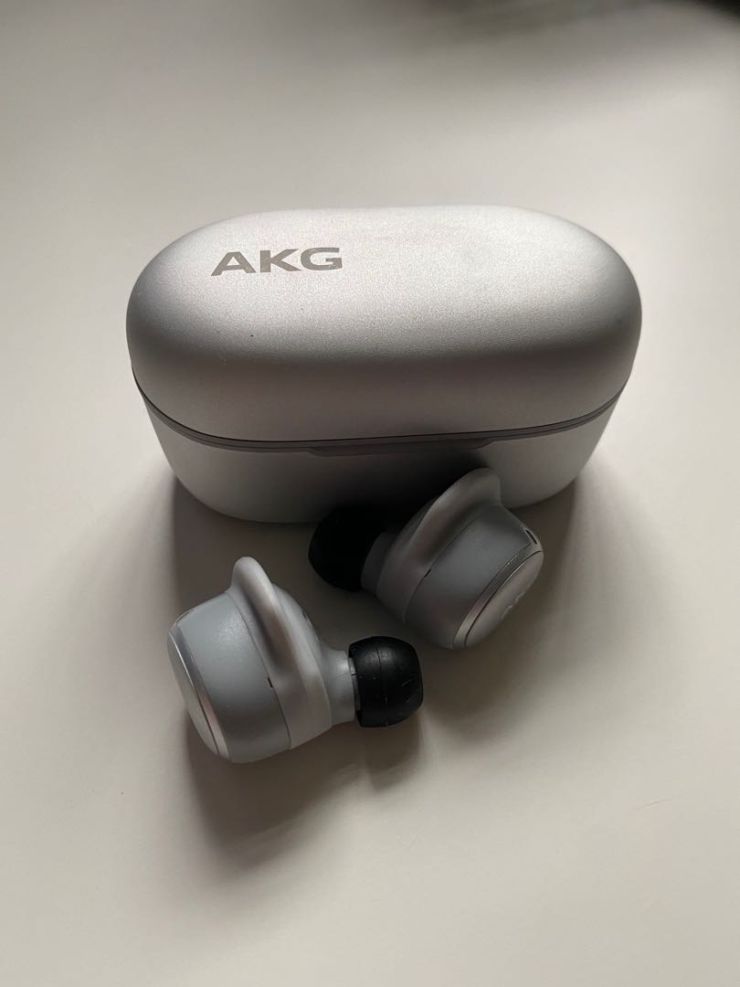 AKG N400 Silver TWS with free JVC Spiral Dot tips Audio