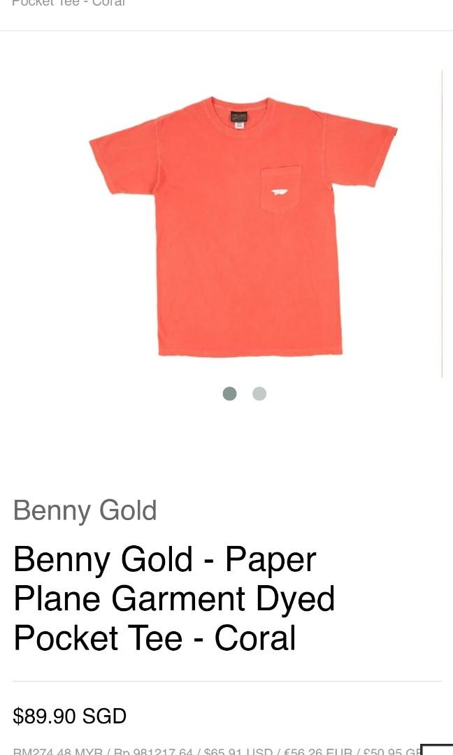 Benny Gold Paper Plane Gd Tshirt Coral