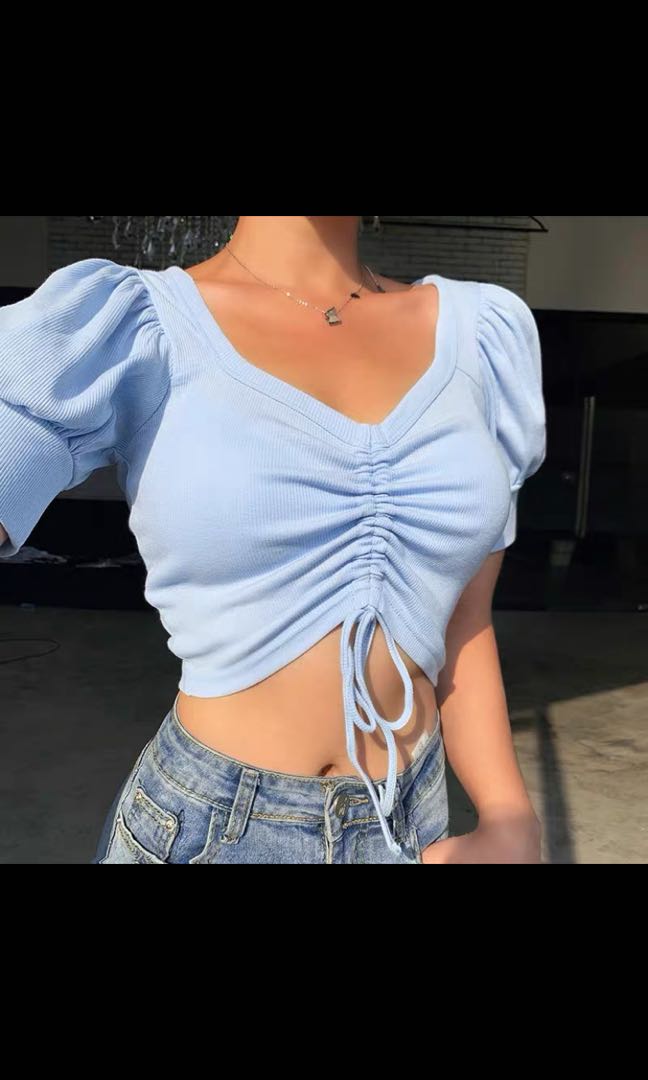 ruched front crop top