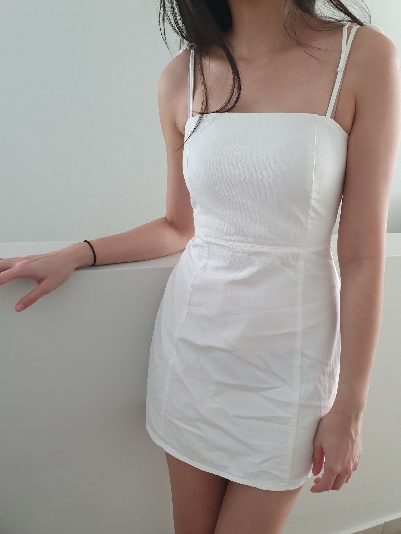 white denim dress zara
