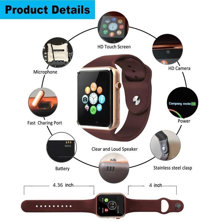 BNIB AIBODINI Blue Tooth Smart Watch Unlocked Touchscreen Smartwatch Compatible with Android Bluetooth iOS Partial Functions Call Text Camera