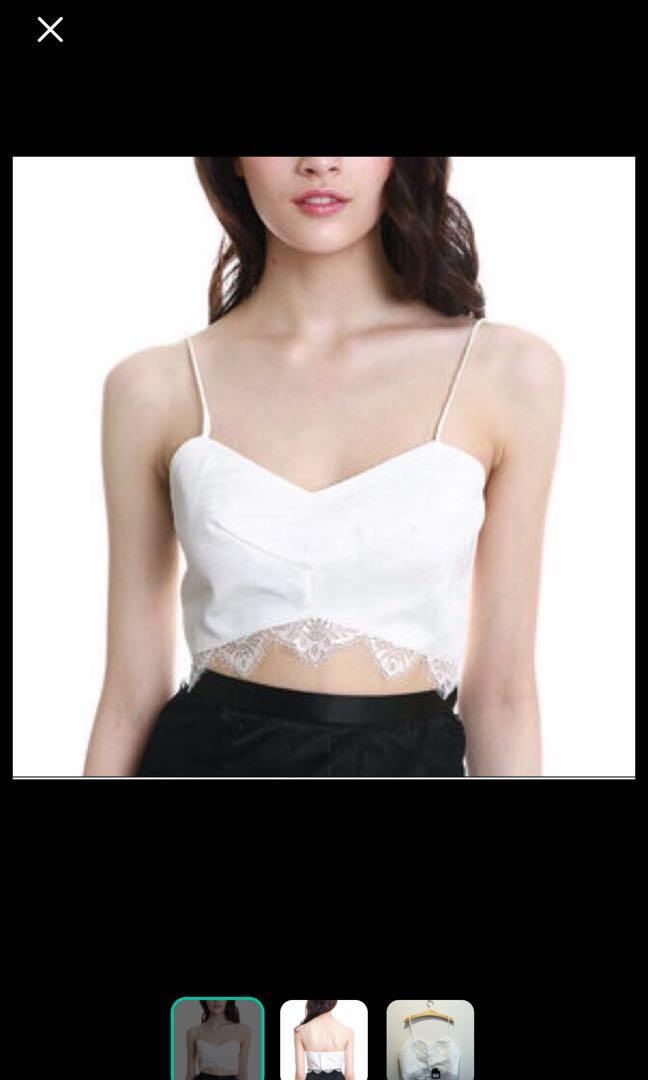 white lace bustier crop top