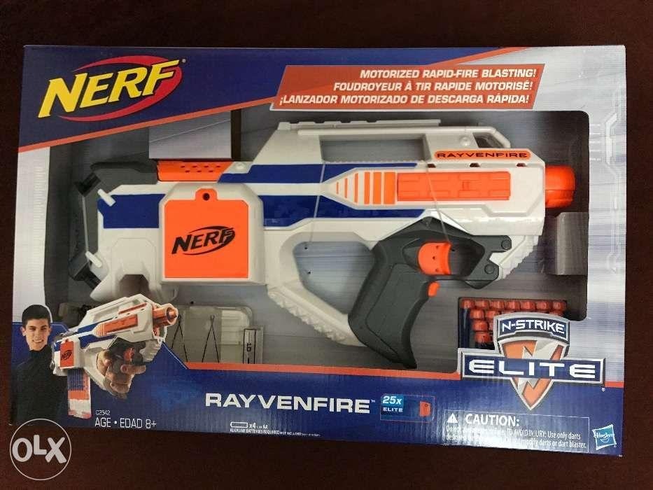 Nerf Rayvenfire Motorized Rapid-Fire Blaster Toy Gun N-Strike Elite New  Sealed