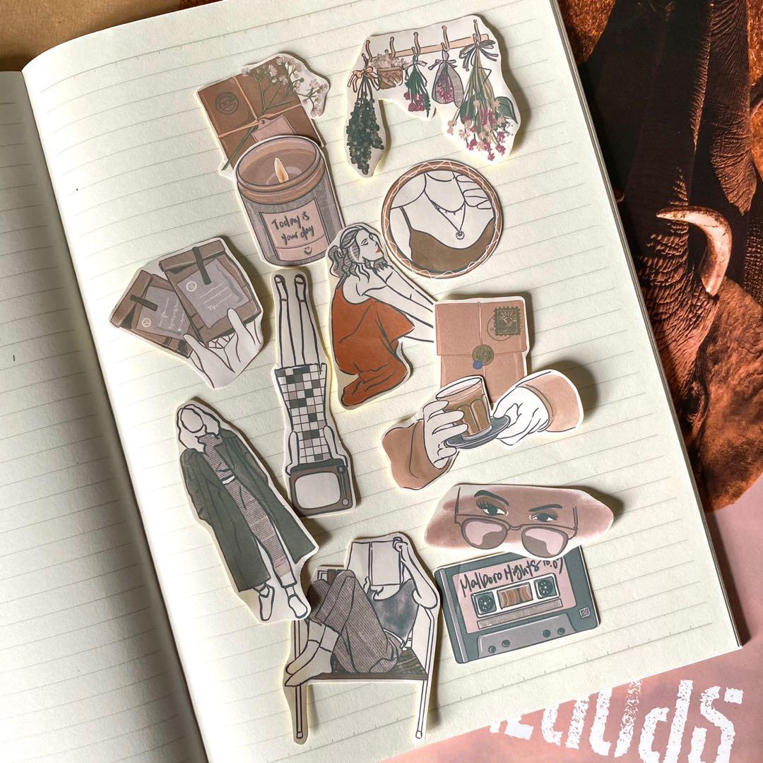 brown aesthetic sticker series hobbies toys stationery