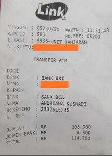 Bukti transferan dan transaksi langsung tanpa rekber aman dan amanah