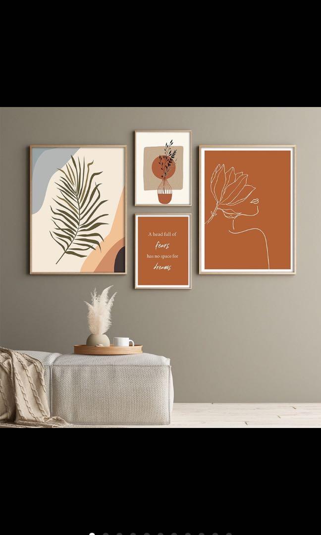 Burnt Orange Wall Art Pieces Home Furniture Home Tools And Accessories On Carousell