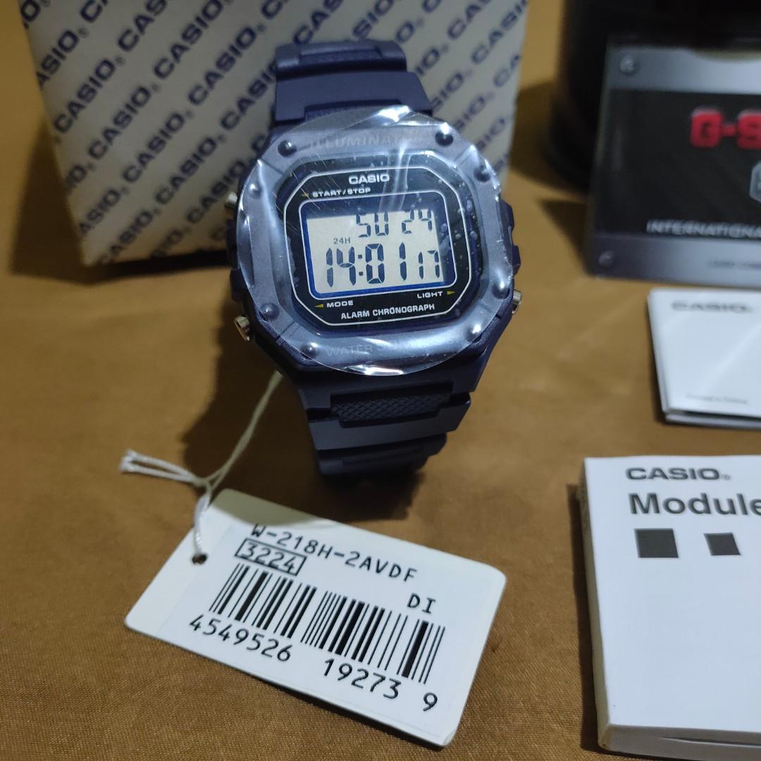 Casio W218h 2avdf navy blue W-218H bukan G-Shock, Fesyen Pria, Jam Tangan  di Carousell