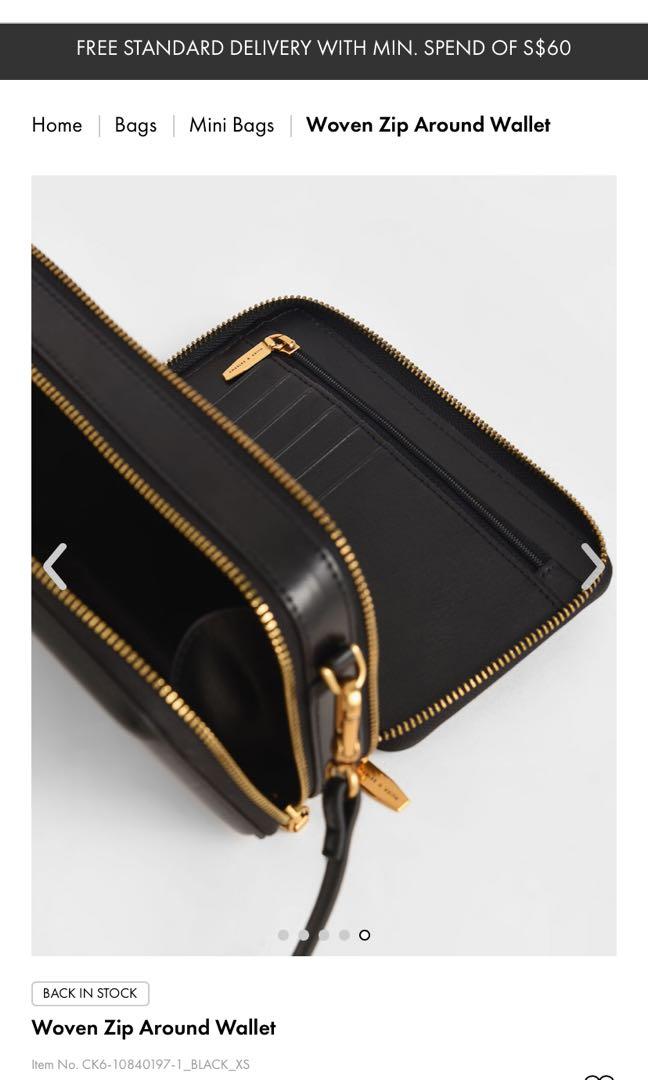 Charles and keith woven zip around wallet outlet