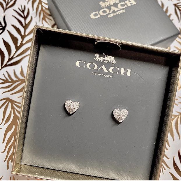 coach heart earrings