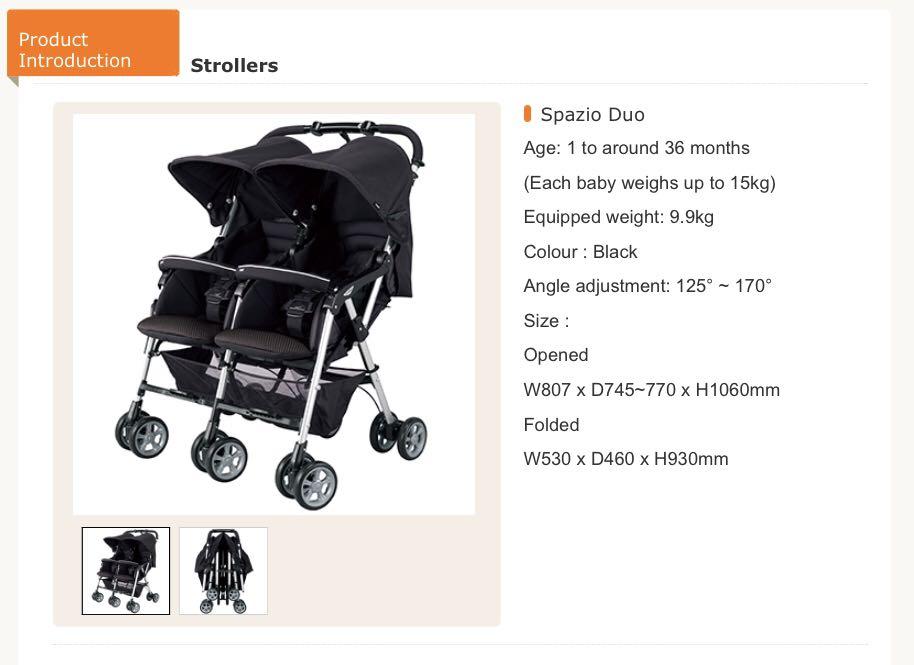 combi spazio duo stroller