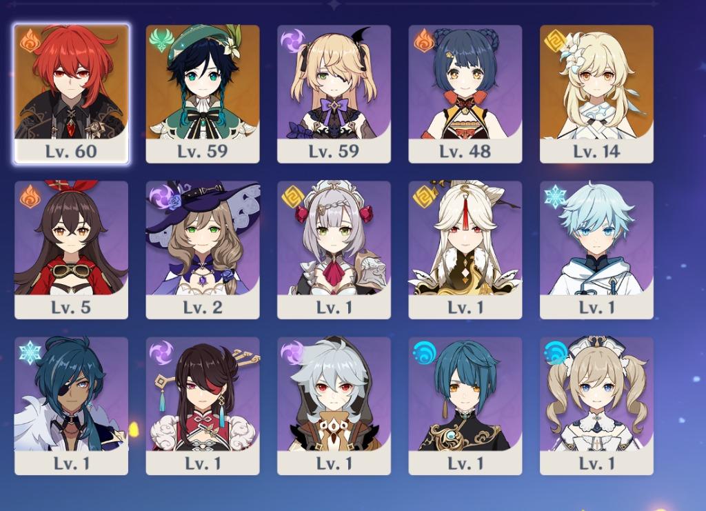 Genshin Impact Ar32 Diluc Ventix3 2 5 Wep Fischl Max Xiang Ling Max Insane Pyro 14k Damage Unlinked Toys Games Video Gaming Others On Carousell